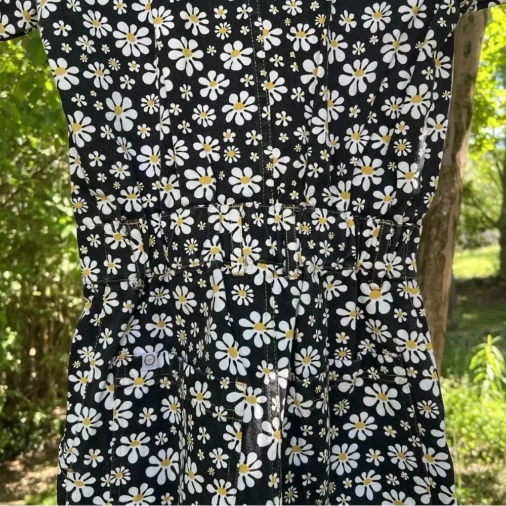 Big Bud Press Black Lazy Daisy Short Sleeve Jumpsuit Size XS - Picture 7 of 7